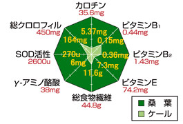 桑の葉とケールの比較