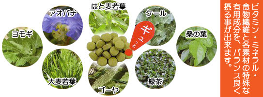 ビタミン・ミネラル等の有用成分を、バランス良く配合。
