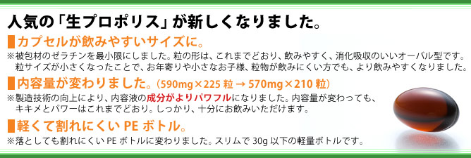 生プロポリスが、新しくなりました。